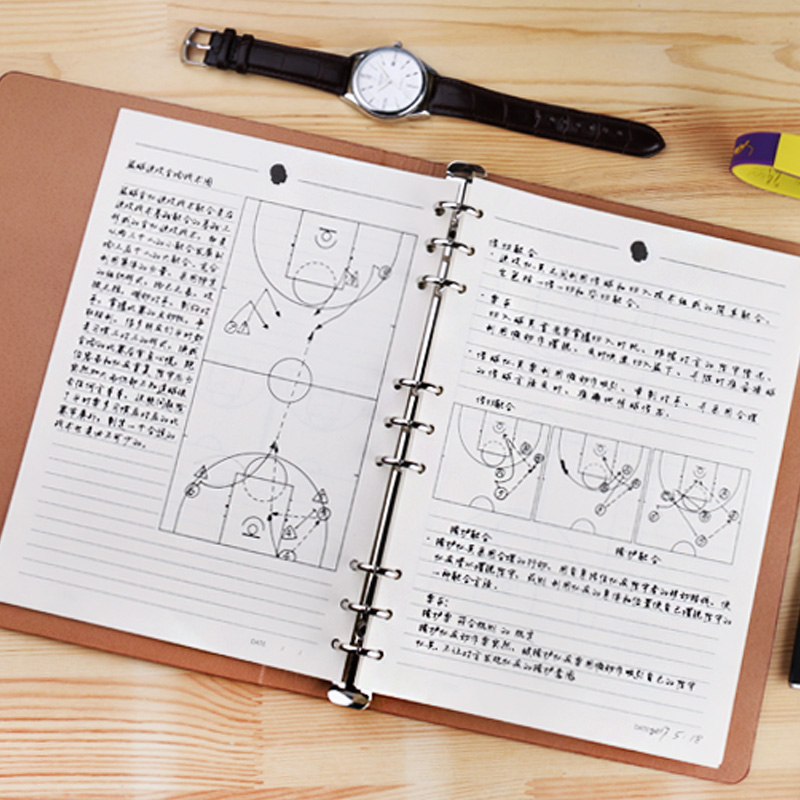 Kobe basketball training tactics B5 loose-leaf basketball class notepad referee coach notebook peripheral gifts