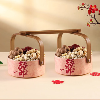 结婚子孙桶一对女方陪嫁妆用品大全娘家婚庆红色喜桶宝桶装饰摆件