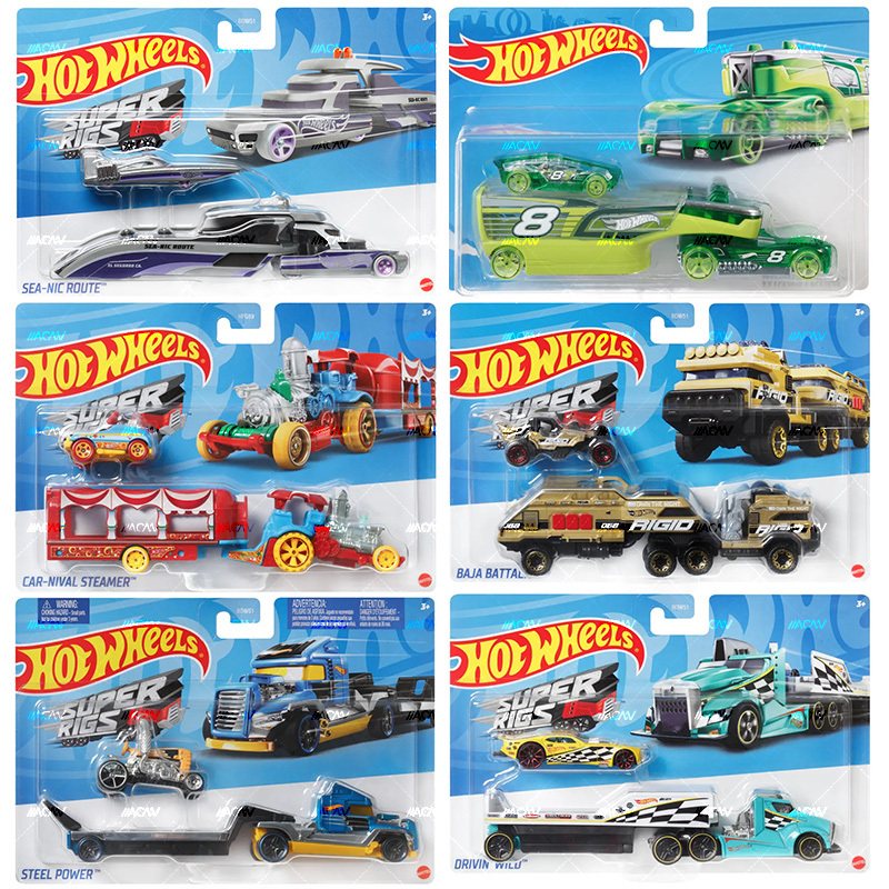 Genuine Spot-Hot Wheels Puka Small Sports Car Alloy Car Trailer Transporter Trailer Truck Car Model