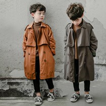 Boys windcoat jacket 2022 Spring and autumn new foreign air in a large child Han version boy clip cotton thickened trendy tide