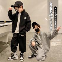 Great Boy Spring Clothing Suit 2022 Chunqiu New CUHK Tong Han Edition Sports Huffog Team Uniforms Elementary School Students School Uniform