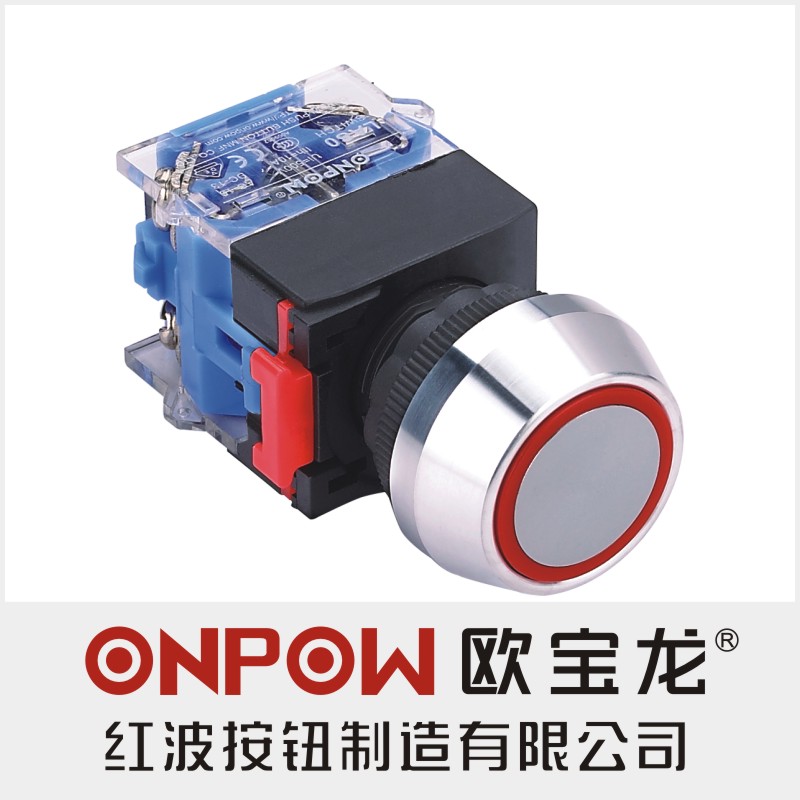 ONPOW China Red Bow OBOLLAS0-L Start button with colored ring button switch can be waterproof 22mm