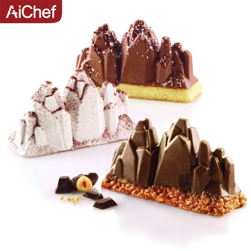 AiChef 6 Ice Mountain Snow Mountain Khuôn silicone Pháp West Point Mountain Mousse Cake Dụng cụ làm bánh - Tự làm khuôn nướng