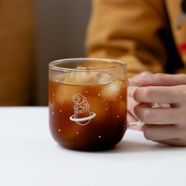 Tree can lonely planet luminous glass creative ins Cup home transparent water cup office Tea Cup heat-resistant