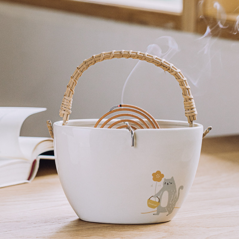 Tree-day-style kitty mosquito-repellent incense box Home with grizzly disc Hanging mosquito incense stove Creative outdoor mosquito incense tray Incense Stove