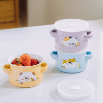 Tree children anecdote enamel bowls Home Double ear bowls Creative children bowls Eating Bowls Cute Little Soup Bowls Single Bowl Cartoon