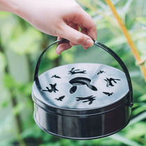 Tree can Japanese iron fire mosquito oven household with cover mosquito coil tray outdoor creative portable mosquito box large