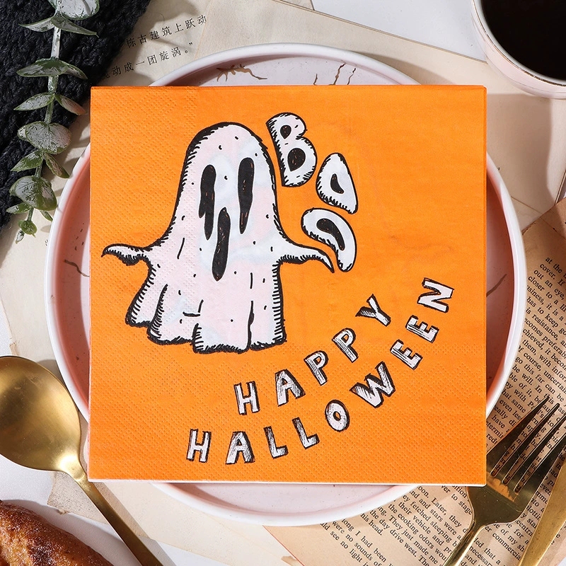 Cute Bear Halloween Ghost Print Napkins Wood Pulp Cloth Colorful Tissues Restaurant Decorative Tissues Wood Pulp Paper Cute Bear Halloween Ghost Print Napkins Wood Pulp Cloth Colorful Tissues Restaurant Decorative Tissues Wood Pulp Paper