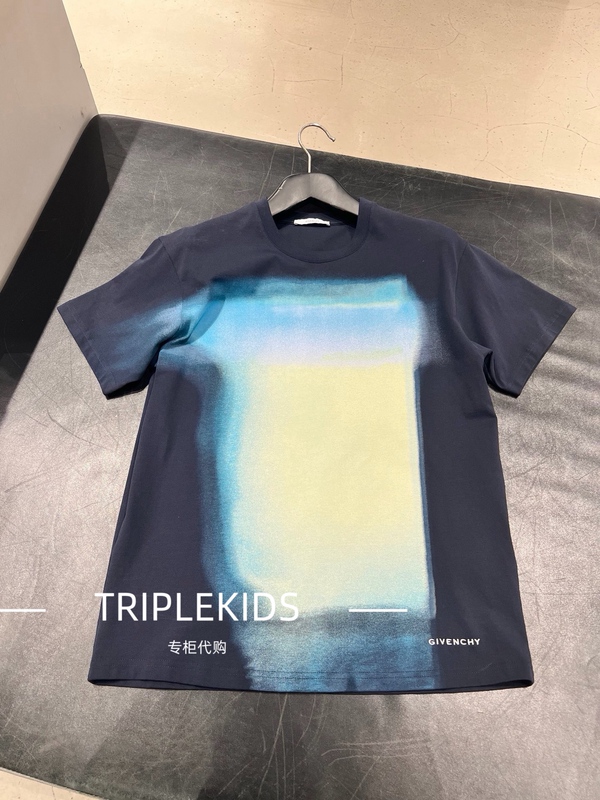 Givenchy Givenchy 25 Spring/Summer Men's Aurora Gradient Print Short Sleeve T-Shirt Bm71Mk3Yrl