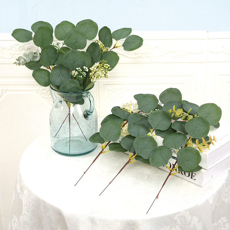 Yugali Money Leaf Eucalyptus Leafy Leaves Fake Leaves Emulation Plant Foliage Wedding Flower Arrangement Accessories Table Hem