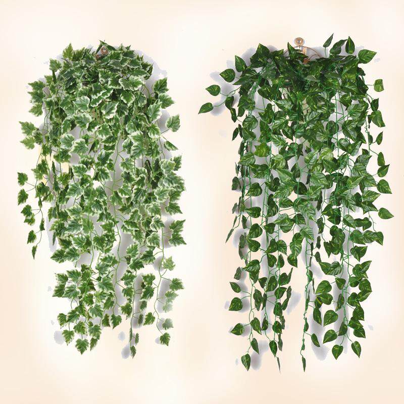 Grape leaf crabapple rattan ceiling fake flower ivy hanging simulation plant wall hanging basket decoration white raisin leaves