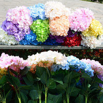 Fake flower wedding hydrangea bouquet of flowers with leaves 7 hydrangeas 5 heads 10 roses Wedding simulation flower wall flower material