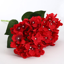 Simulation flower 5 hydrangeas high quality wool fabric fake flower cloth Decorative flower hotel wedding road guide flower material