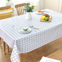 Tablecloth Waterproof and oil-proof Wash-in anti-hot Nordic coffee table Dining table cloth Cloth art desk ins student plastic pvc table mat