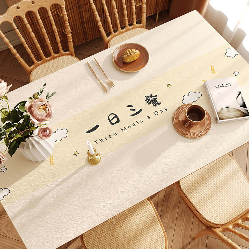 Q Bomb Silicone Table Mat Table Cloth Free Wash Oil Proof Waterproof Anti-Burn Light Extravagant Luxurious Luxurious Sensation Tea Table Tabletop Protection Mat-Taobao
