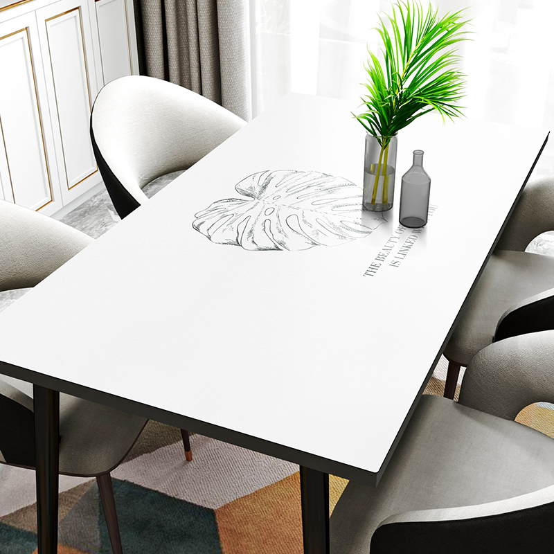 (Q Rounds Silicone Table Mat) Table cloth waterproof and anti-burn and burn-proof modern light and luxurious home tea table cushions