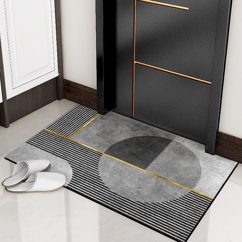 Light luxury leather floor mat entrance door home carpet door mat into the doorway entrance stepping foot pad pvc scrubbing pad