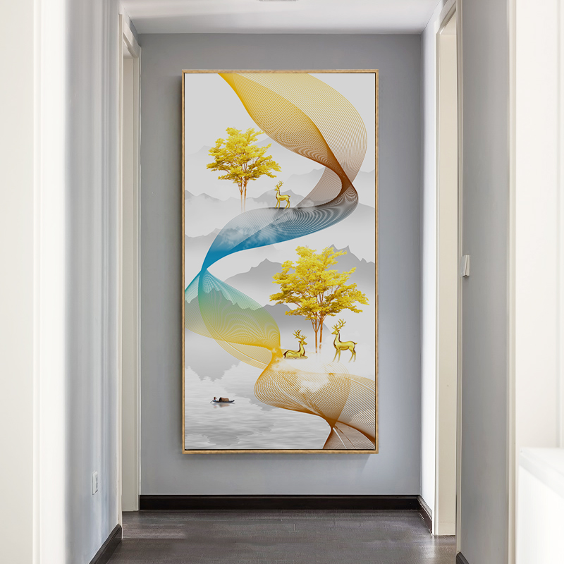 Entrance decorative painting mural Nordic living room hanging painting corridor aisle porch painting vertical version modern minimalist Feng Shui hanging painting