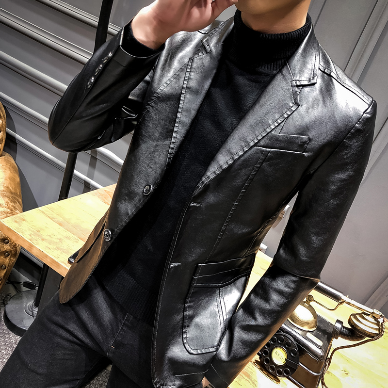 Genuine leather fur coat men's 2020 autumn winter new casual jacket suit trend Korean version to turn over sheep leather outer cover