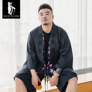 Wayne Xavier tăng chất béo vào mùa xuân và mùa hè lớn đang lớn đứng-off Nhật thêu kimono cardigan áo khoác mỏng nam 5542