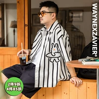 Wenenzeville Tide Мужчина -мужская крупная пузырьковая рубашка для божественного посвящения мужское лето добавить удобрения Увеличить тонкую модель 8309