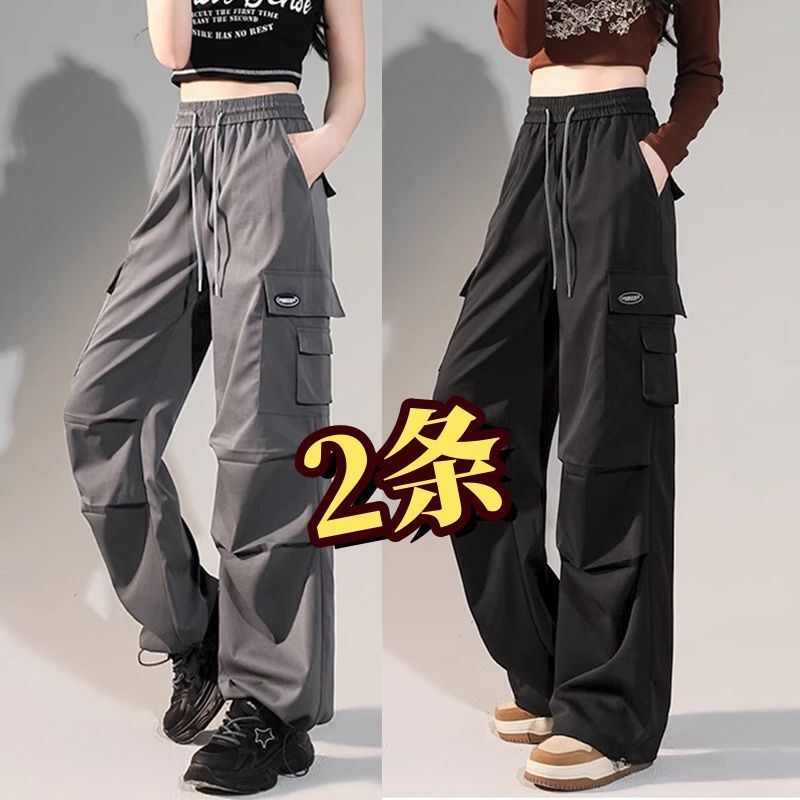 New 2025 American-Style Cargo Pants for Women, Popular in Spring and Autumn, High-Waisted, Loose, Slimming, Multi-Pocket, Sporty Straight-Leg Wide-Leg Pants New 2025 American-Style Cargo Pants for Women, Popular in Spring and Autumn, High-Waisted, Loose, Slimming, Multi-Pocket, Sporty Straight-Leg Wide-Leg Pants