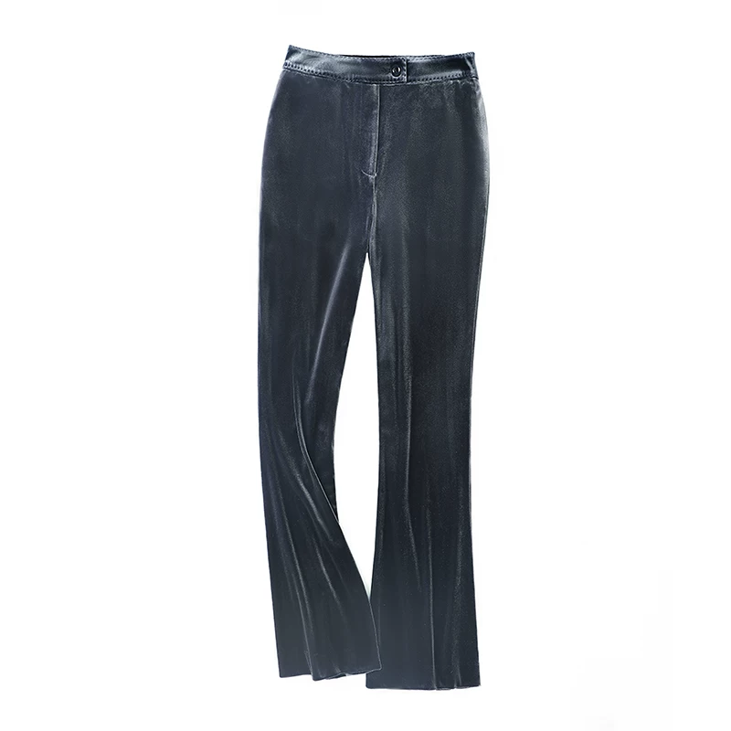 Осенние бархатные расклешенные брюки для отдыха, новая коллекция, slim fit