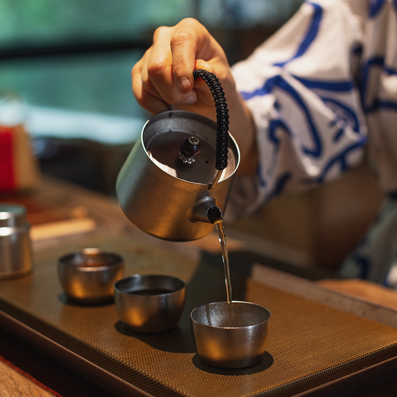 Naturehike Moving Customer Outfield Wind Titanium Tea Set Suit Pure Titanium Burning Kettle Tea Maker Titanium Teapot Titanium Water Cup-Taobao