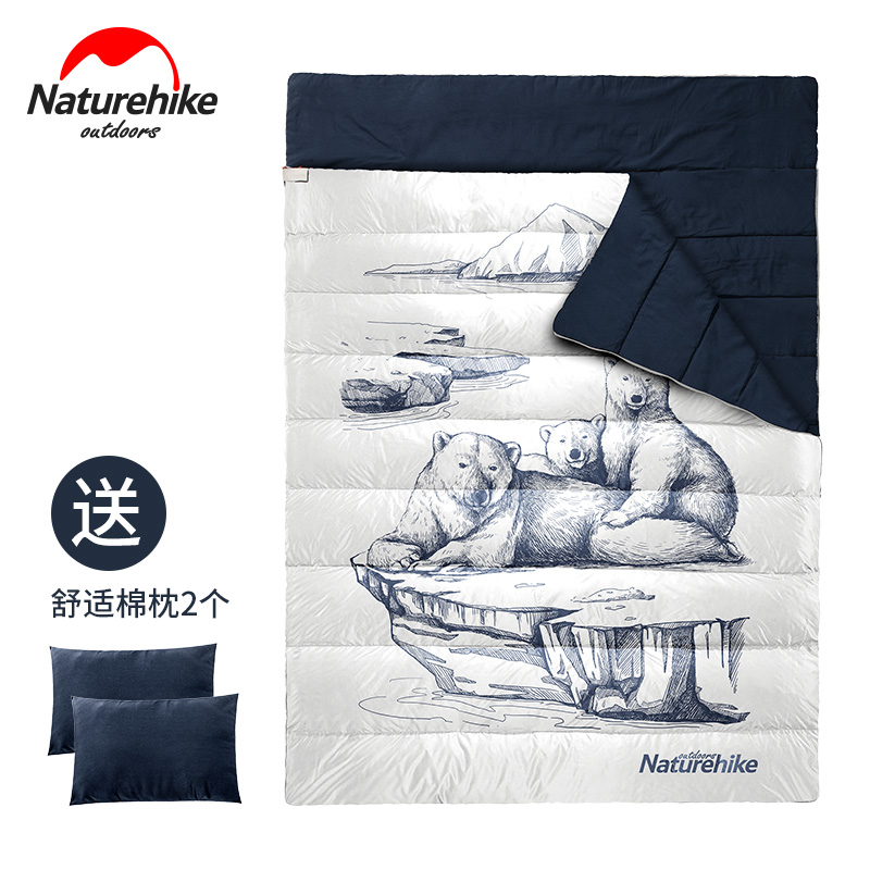 NH Norwegian Customer Outer Double With Pillow Sleeping Bag Adult Camping Adults Warm Sleeping Bag Envelope Warm Single Spring Autumn Winter-Taobao