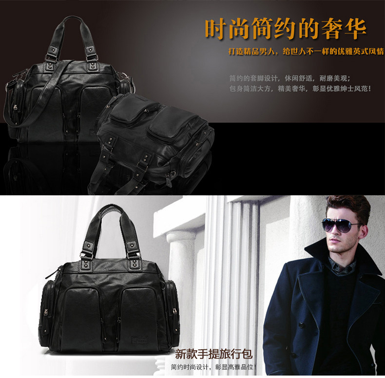 Casual Business Handbag Men's Leather Bag Satchel Bag Han Version Men's Bag Computer Bag Tide Bag Travel Handbag