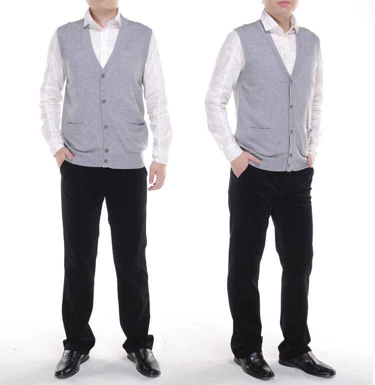 Trung niên và người đàn ông cũ của cashmere vest mở áo len vest mùa xuân và mùa thu áo len mỏng vest đan cardigan kích thước lớn