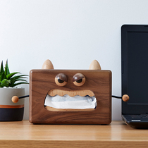 Casa Mia creative home gifts solid wood small monster tissue box desktop living room household wooden tissue box