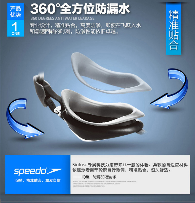 Kính râm Speedo HD chống sương mù chống nước hộp lớn kính bơi HD mạ nam và nữ kính bơi người lớn kiếng bơi