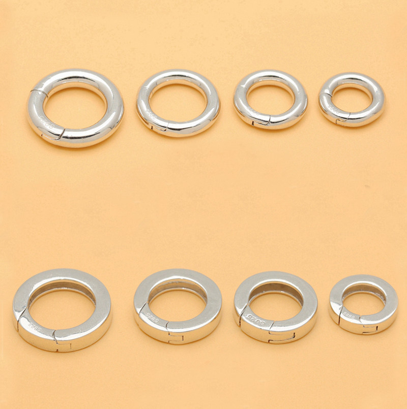 Belt Head Connection Necklace Handmade Silver Accessories Buckle Invisible S925 pure silver Catch Circle Cirque Platinum Color