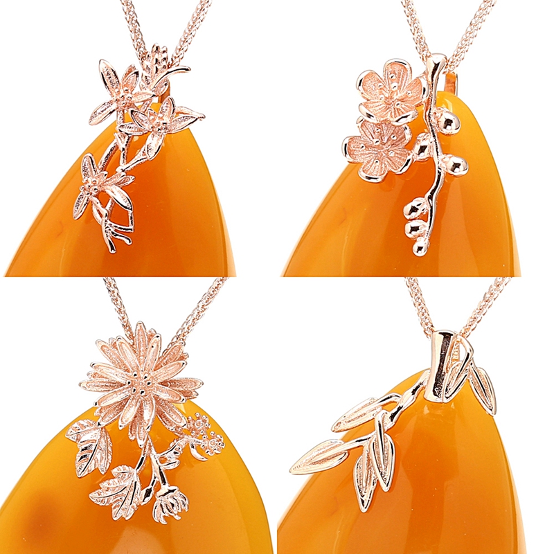 Pendant buckle clip buckle jade buckle 925 silver gold-plated DIY silver accessories crystal buckle beeswax buckle amber buckle silver buckle