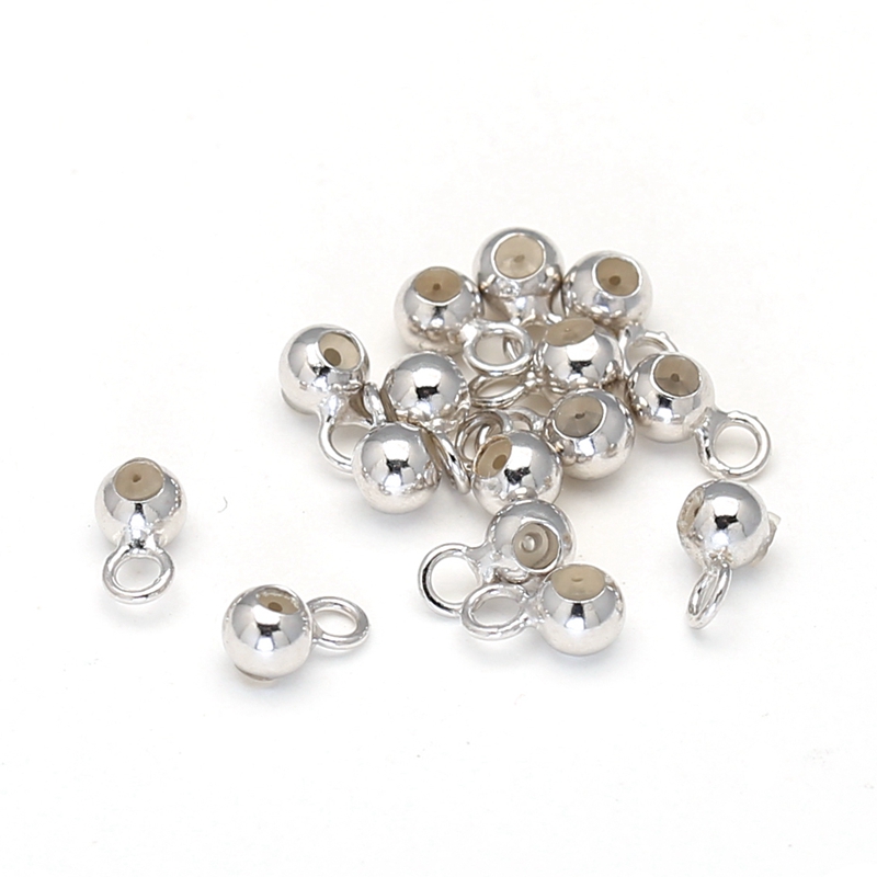 Limit positioning beads S925 sterling silver imported process 3mm silicone adjustment ball can be made with needle necklace accessories M