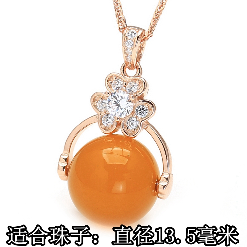 S925 silver pendant buckle transfer bead buckle beads accessories buckle Round bead Bead Buttons ROAD PASS BUCKLE I3