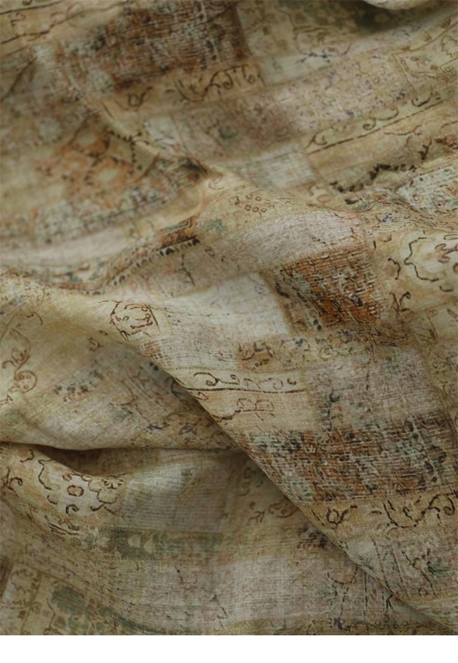 100 ramie environmentally friendly dyed printed fabrics with a width of 14 meters and a price of one meter