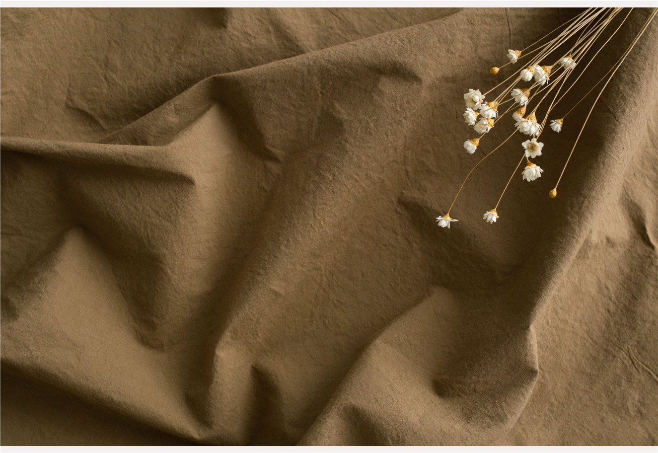 Original brand order fabric spring and autumn retro deep khaki pure cotton scrubbed high-woven cotton fabric