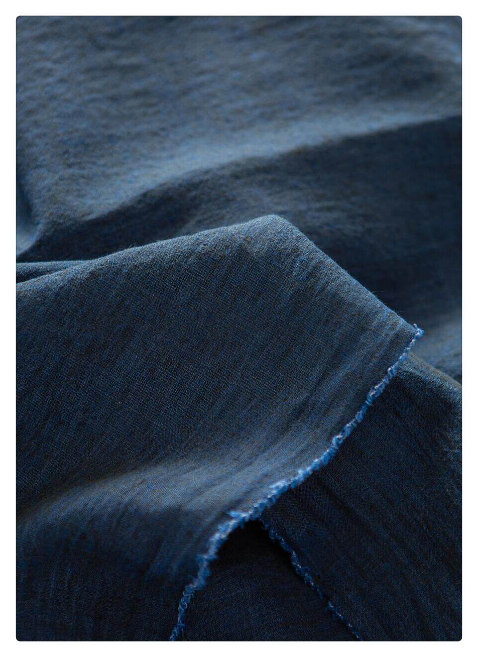 Factory surplus linen hand sand washed yarn dyed pure linen diy clothing fabric dress robe cloth