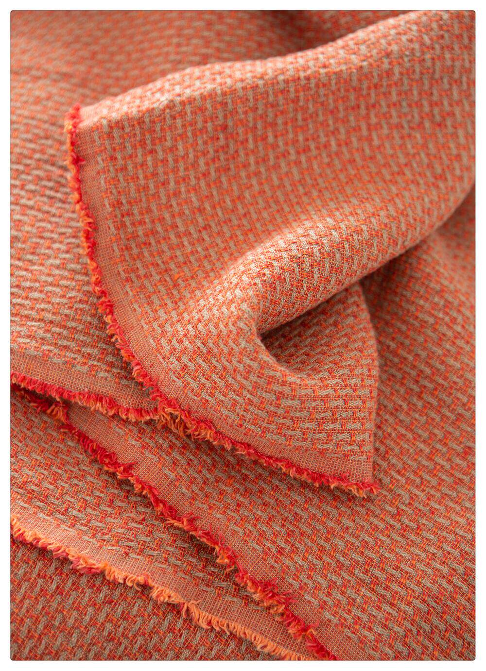 Remaining fabric of order Thick weave style hemp linen yarn dyed fabric door panel rock red