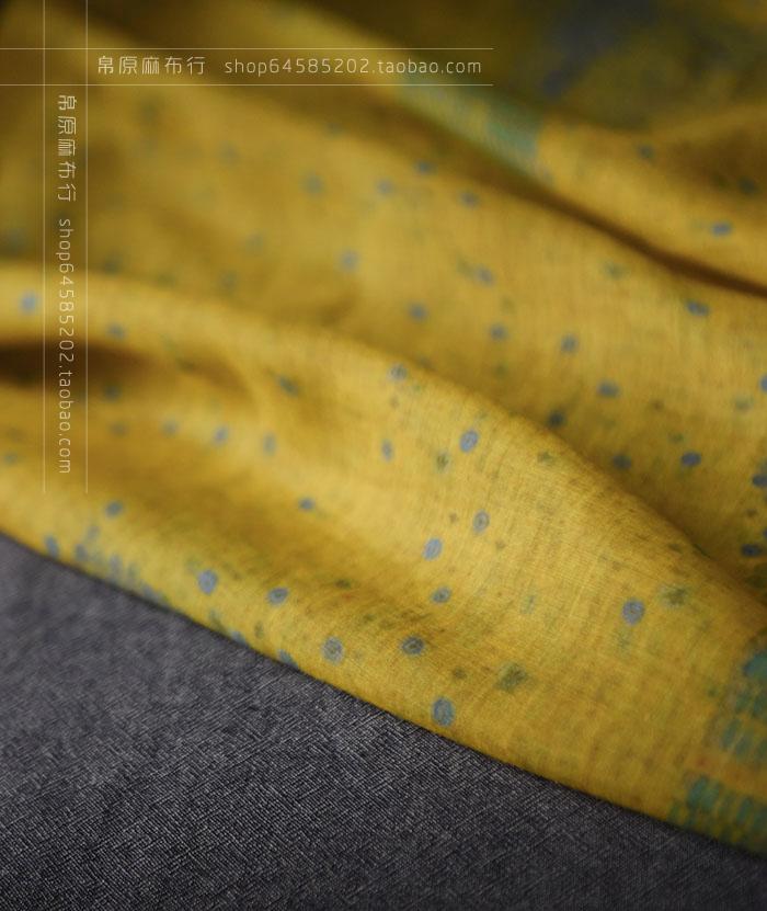 Order remaining qipao shirts Chinese style Fashion Pure and Hemp Spray Painted Printed Fashion Fabric