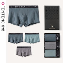 Fenten mens underwear solid color boxer summer cotton breathable boys shorts bottoms trending four-corner pants
