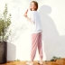 Fenteng Summer New Pyjama Phụ nữ dệt kim Cotton tay ngắn Quần lỏng lẻo Hoạt hình thường mặc nhà mặc - Bộ Pajama