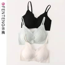 Fenten no steel ring gathered bra female big chest show small underwear lace breathable female full cup bra