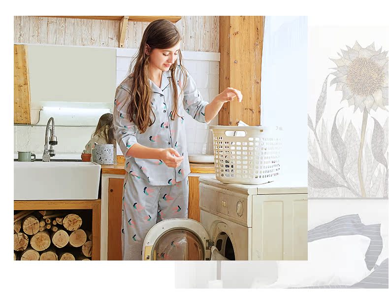 Pyjama pour femme en Coton à manches - Ref 2991883 Image 13