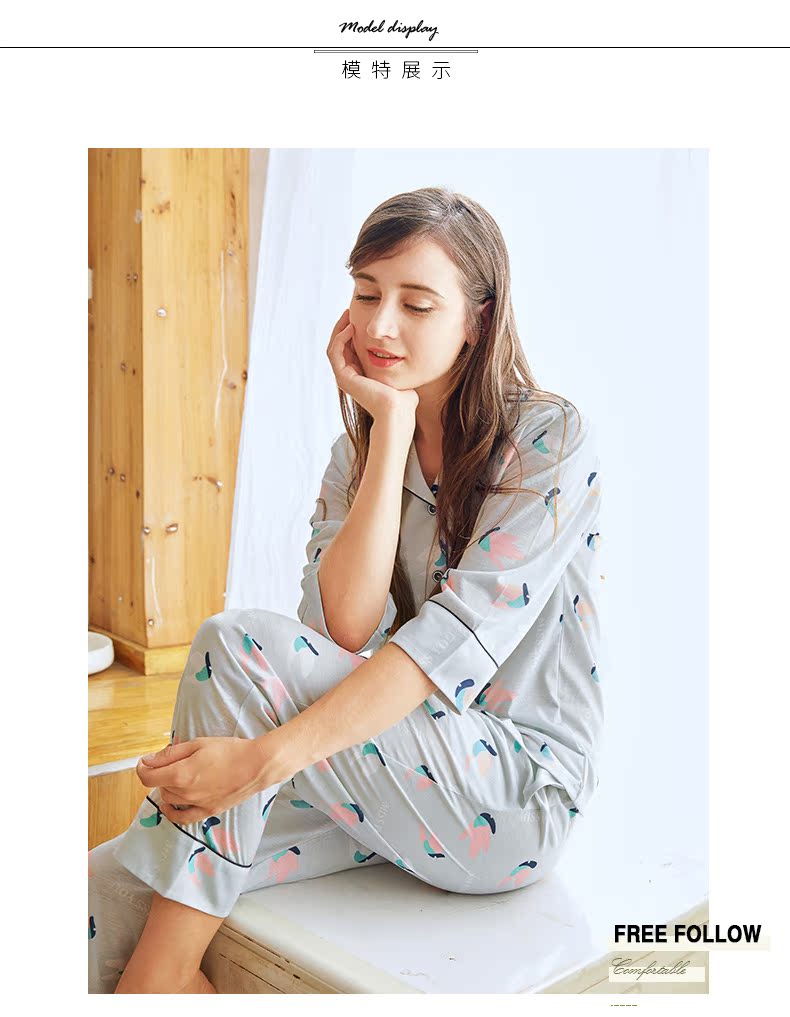 Pyjama pour femme en Coton à manches - Ref 2991883 Image 11