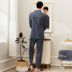Fen Teng mùa xuân và mùa thu đồ ngủ nam dài tay cotton trẻ trung áo len cotton lỏng cotton thường kích thước lớn phù hợp với dịch vụ nhà đồ ngủ nam thu đông Nam giới