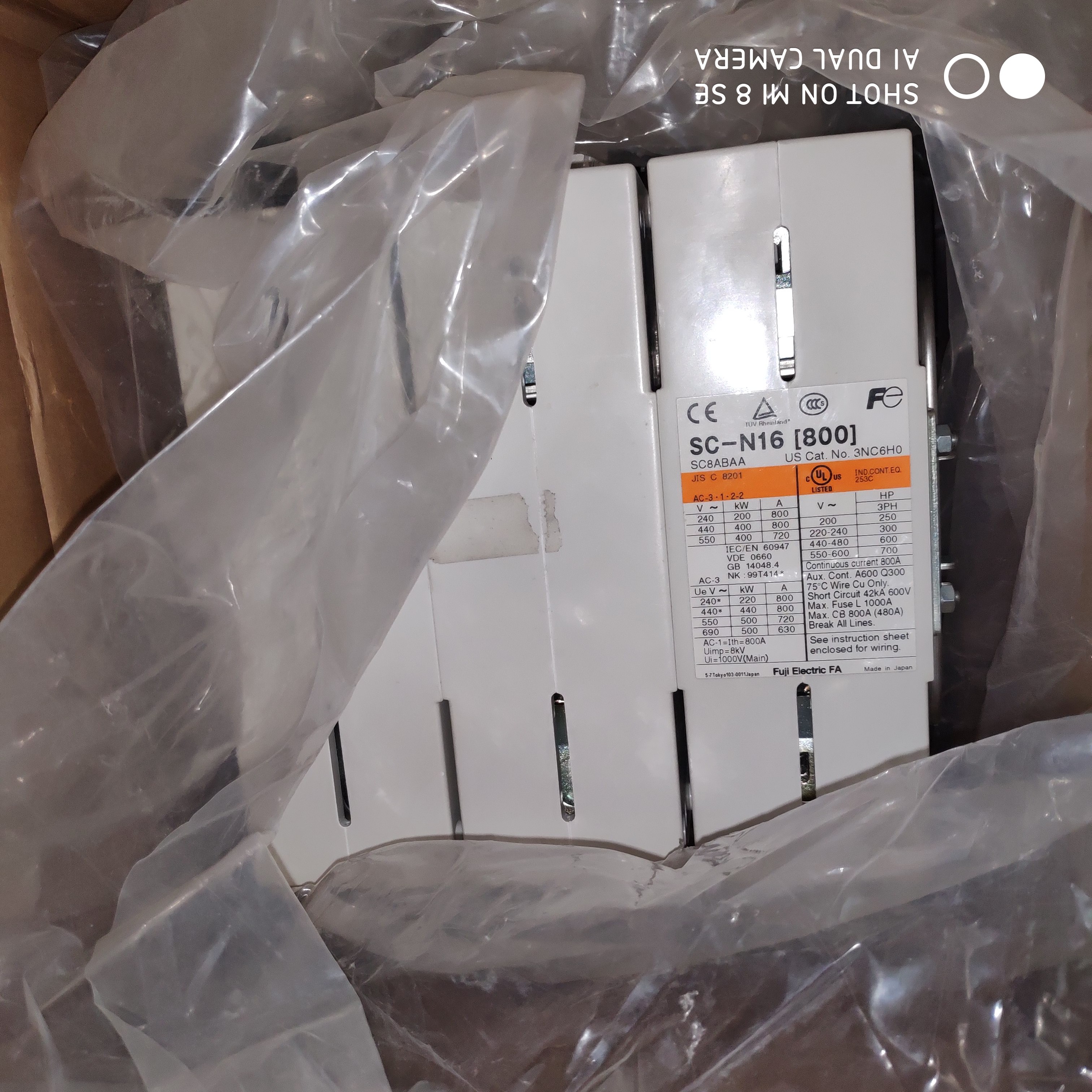 Original imported Japanese Fuji AC contactor SC-N16 SC-N14 220V 800A spot