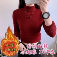 Флисовый бархатный демисезонный свитер, трикотажное термобелье, увеличенная толщина, облегающий крой